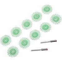 10 cepillos de disco de cerdas radiales de grano 1000- surtido de mandril pulidor- joyería de madera- grano 8 + 2…
